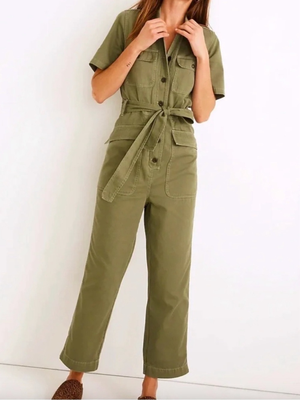 Madewell Utility Jumpsuit Olive Green